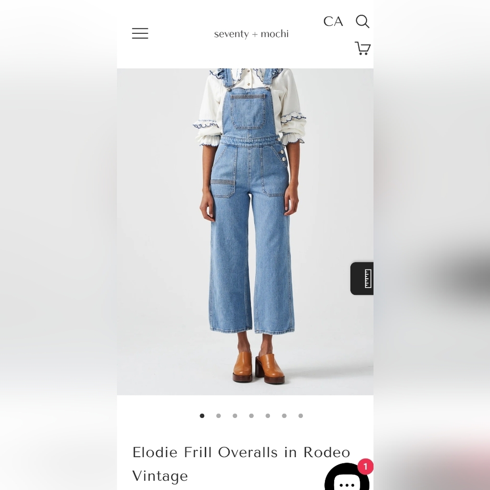 Women's Blue Frill Overalls, Size 4